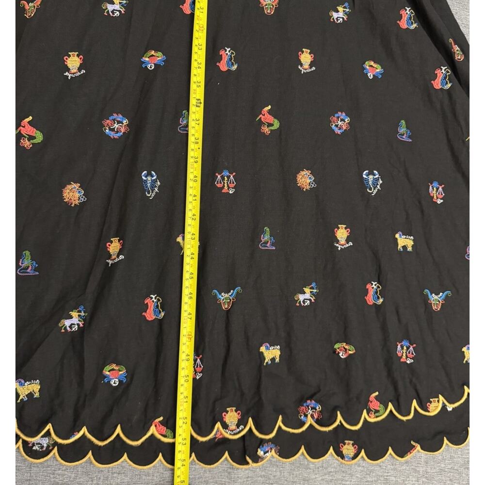 FARM RIO Cutout Scalloped Embroidered Linen Blend Midi Dress Size M - Picture 8 of 9